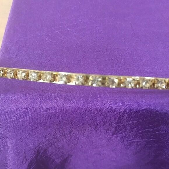 SILVER HAIR BAND WITH DECORATIVE RHINESTONES. - Picture 3 of 3